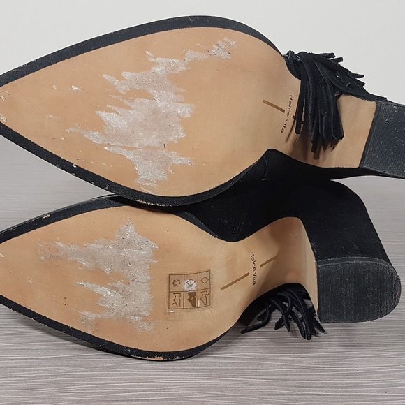 Dolce Vita Ileen Suede Fringe Boots Black Womens Size 10 - Picture 9 of 10